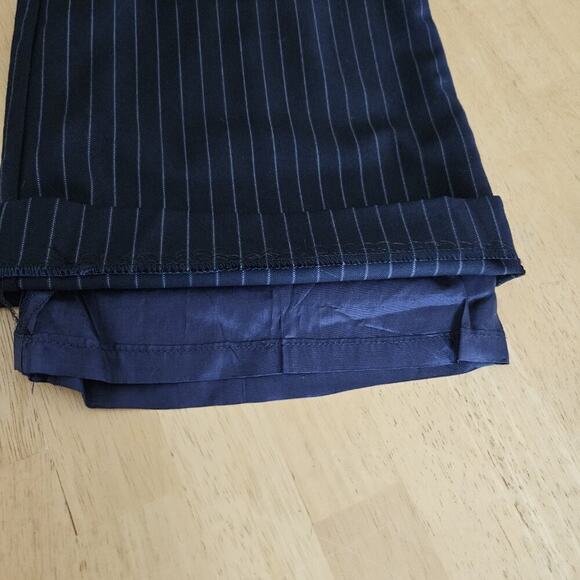 J. Crew City Fit Pinstripe Dress Pants Wool 33" inseam -Navy Blue -sz 8-EUC - Picture 9 of 9